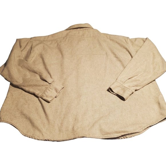 Vintage FiveBrother 4X Heavy Flannel Shirt Beige/Gray BUTTON USA UNION MADE - Picture 2 of 11